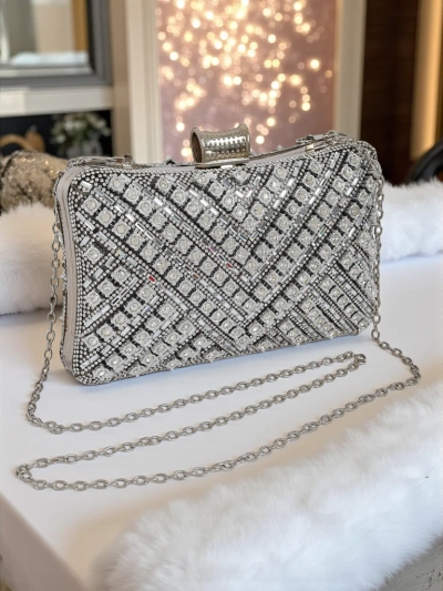 Royalfashion Damen Clutch mit Zirkonia-Steinen Seraphine Glint
