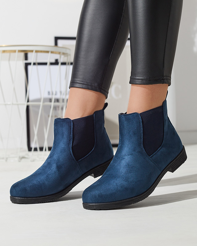 Damenstiefel Stiefel Wildleder Blau Cowboystiefel - Main Image