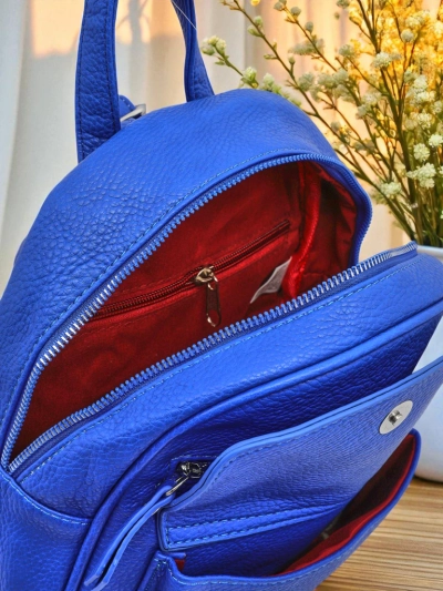 Damenrucksack Ariadne Bianco Azzurro RoyalEco Królewska Moda 25x25x10