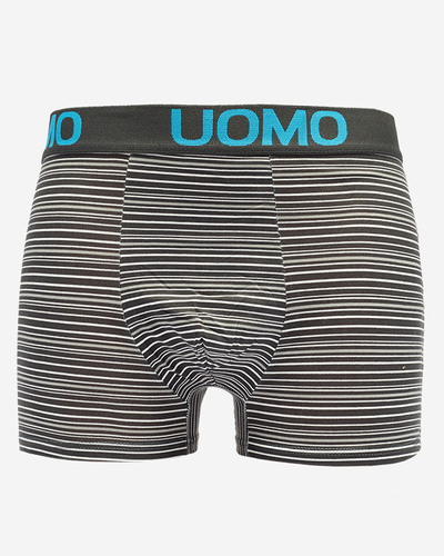 Dunkelgrau gestreifte Boxershorts für Herren - Unterwäsche