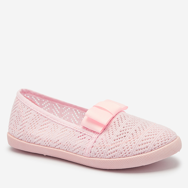 Schleifen-Sneakers für Mädchen in Hellrosa Lolisa - Schuhe