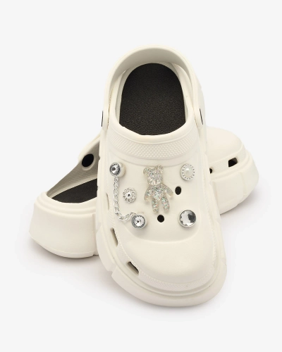 Royalfashion Weiße Damen-Gummi-Flip-Flops Kooranza