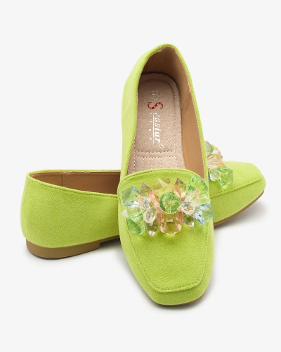 Grüne Öko-Wildleder-Mokassins für Damen Gepossa- Footwear