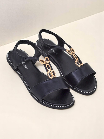 Royalfashion Damen Sandalen mit dekorativen Riemchen Siena Glow