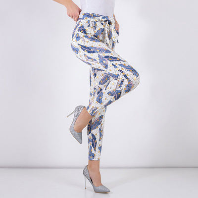 Білі жіночі штани з принтом