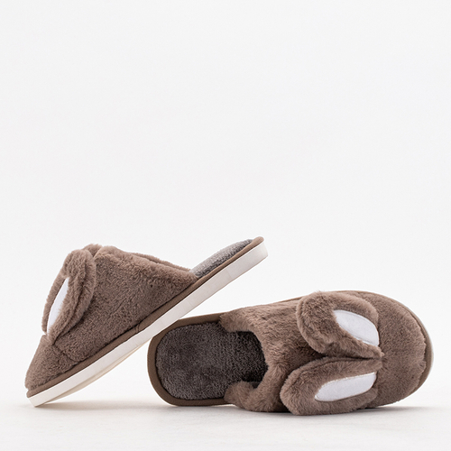 Коричневі жіночі капці з вушками Crolisia