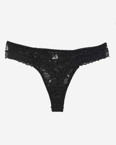 Tanga-Höschen aus schwarzer Spitze für Damen - Unterwäsche