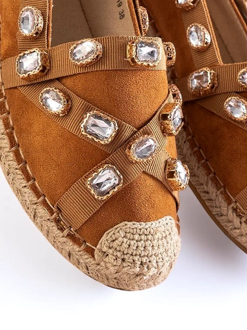 Коричневі жіночі еспадрильї з прикрасами Wamba