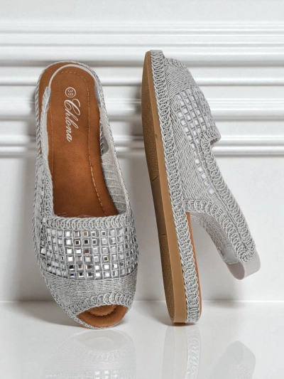 Royalfashion Damen Espadrille-Sandalen mit Zirkonia Belle Sparkle