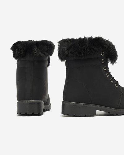 Klassische Damenstiefel a'la trappers in schwarz Lausa- Footwear