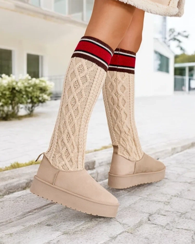 Royalfashion Damen Schneestiefel mit sockenähnlichem Schaft Kokumi