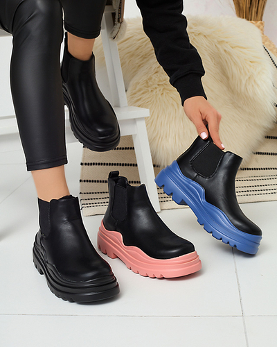 Schwarze Damen-Slipper mit dickerer Beja-Sohle - Schuhe