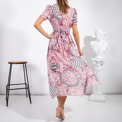 Рожева жіноча сукня з принтом