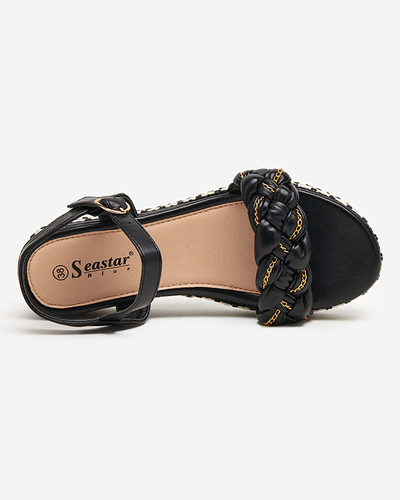 Flache Damensandalen Rella schwarz - Schuhe