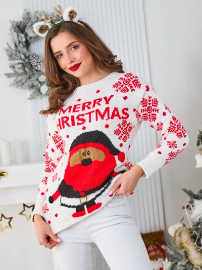 Royalfashion Damen-Weihnachtspullover mit Weihnachtsmann