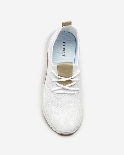 Weiße Damen-Sportschuhe mit braunen Einsätzen Kedeti - Footwear