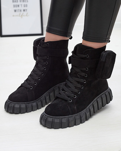 Жіночі черевики з саше чорного кольору Sauups- Footwear