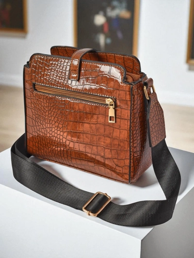 Hermia Damenhandtasche Dunkelbraun aus Öko-Leder, Casual