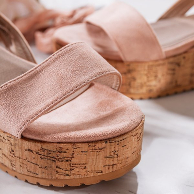 Rosa Sandalen für Damen auf der Rosienna-Plattform - Schuhe