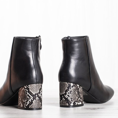 Schwarze Stiefel mit Prägung a&#39;la Rossana Schlangenhaut - Schuhe 1