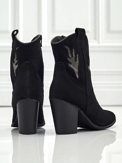 Ковбойки жіночі на підборах з декоративними вставками Cendria