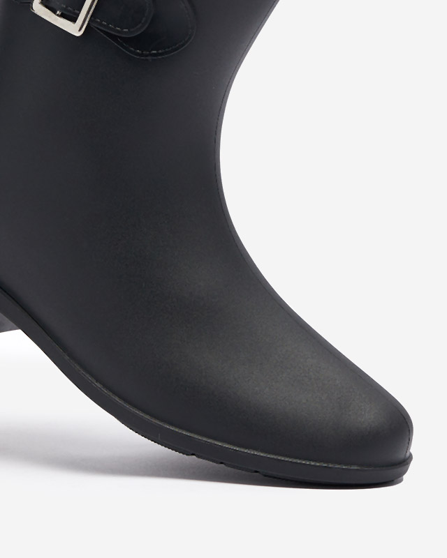 Matte Damen-Regenstiefel mit schwarzer Schnalle Falloci- Footwear