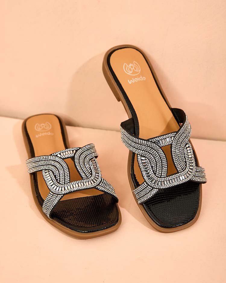 Royalfashion Women's Siff flache Sohlen Flip-Flops