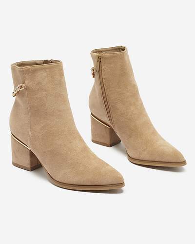 Hellbraune Damen Stöckelschuhe mit Kette Bellami- Footwear