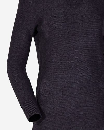 Violettes Pulloverkleid mit Rollkragen für Damen - Kleidung