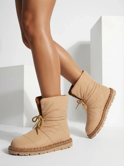 Royalfashion Damen Schlupf-Schneestiefel in braun Nevonsis