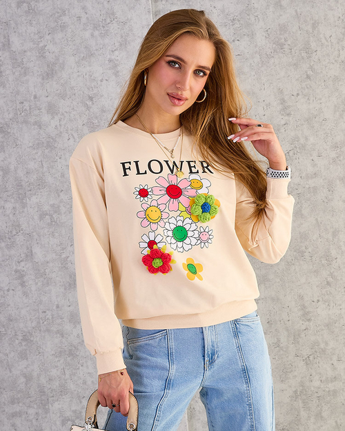 Жіночий бавовняний світшот з тонким принтом Royalfashion