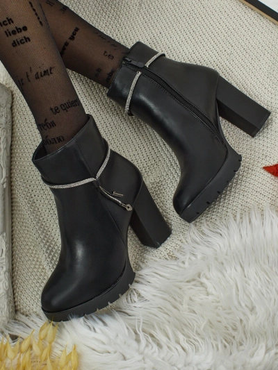 Damen Stiefeletten aus Öko-Leder mit Blockabsatz Marellin