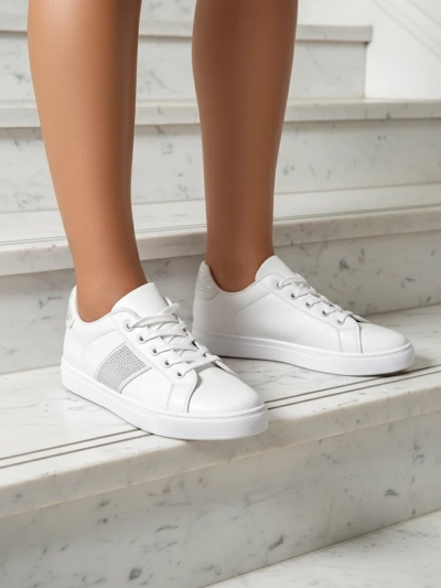 Luminosa Weiße Sneakers aus Öko-Leder