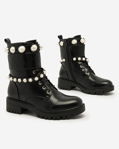 Royalfashion Damen Baggerstiefel in schwarz Fessefy