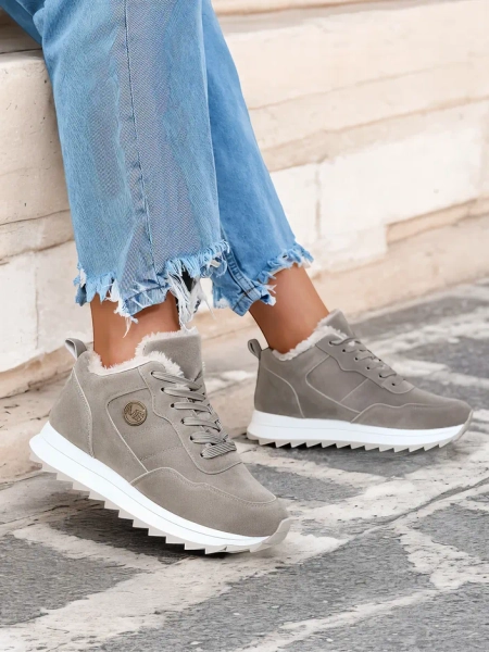 Royalfashion Grau Damen isolierte Sportschuhe Lahho