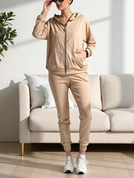 Royalfashion Damen-Set a'la Samt