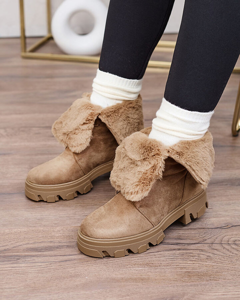 Royalfashion Hellbraune Damen-Schnürstiefel Cavenma