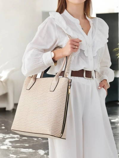 Royalfashion Lackierte Handtasche für Damen mit Prägung