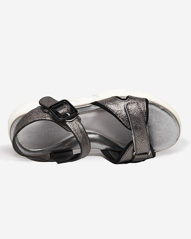 Graphitglänzende Mädchensandalen Jenilo - Schuhe