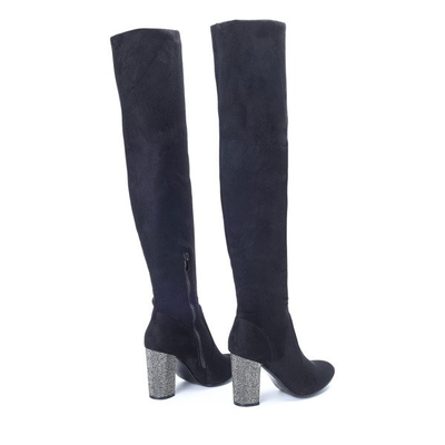 Чорні черевики на високій стійці Кришталь - Взуття