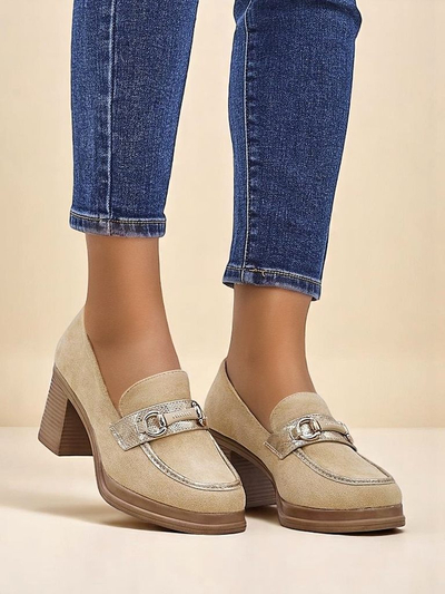 Royalfashion Damen-Loafers mit Blockabsatz Apareus