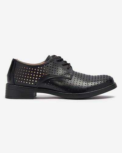 Ажурні чорні жіночі напівчеревики з екошкіри Azedvo- Footwear