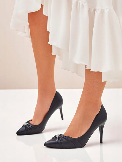 Royalfashion Damen Pumps aus Öko-Leder Venetia Nera