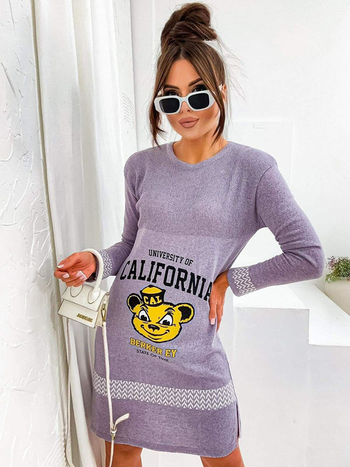 Royalfashion Світло-рожева жіноча сукня-светр