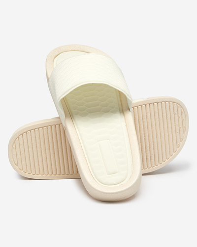 OUTLET Weiße Damenhausschuhe mit Galite-Prägung - Schuhe