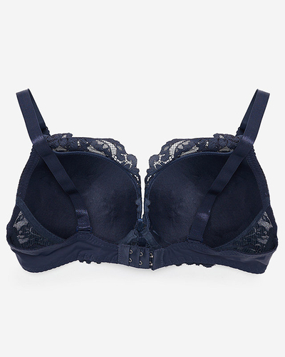 Темно-синій жіночий мереживний бюстгальтер