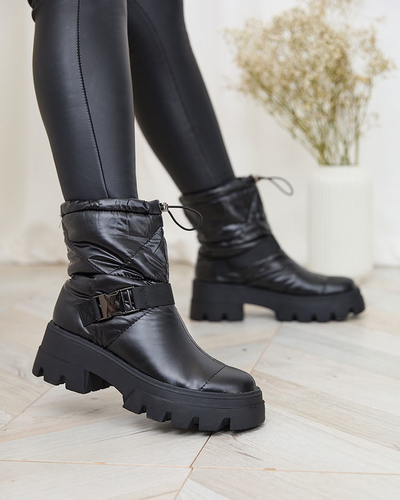 Royalfashion Damen Schlupfstiefel a'la Schneestiefel in schwarz Tyvone