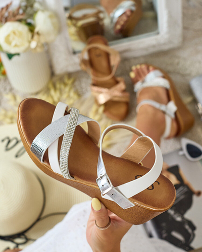 Royalfashion Damen Sandalen mit Zirkonen Bozi