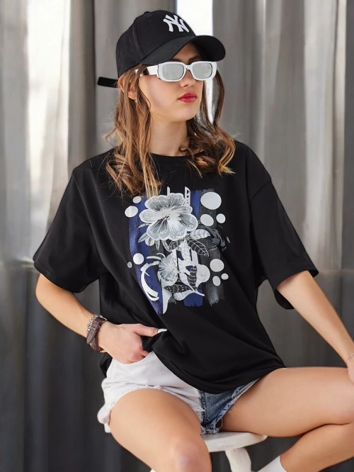 Royalfashion Жіноча бавовняна футболка з принтом