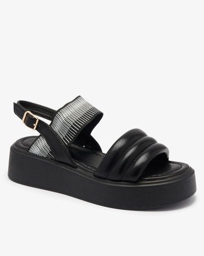 Schwarze Damensandalen mit dickerer Sohle Uvino- Footwear